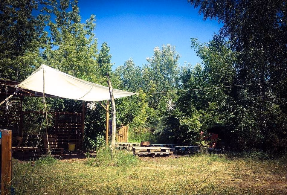 Garten „Kulturkompost“, wo das Breathwork in der Natur stattfindet