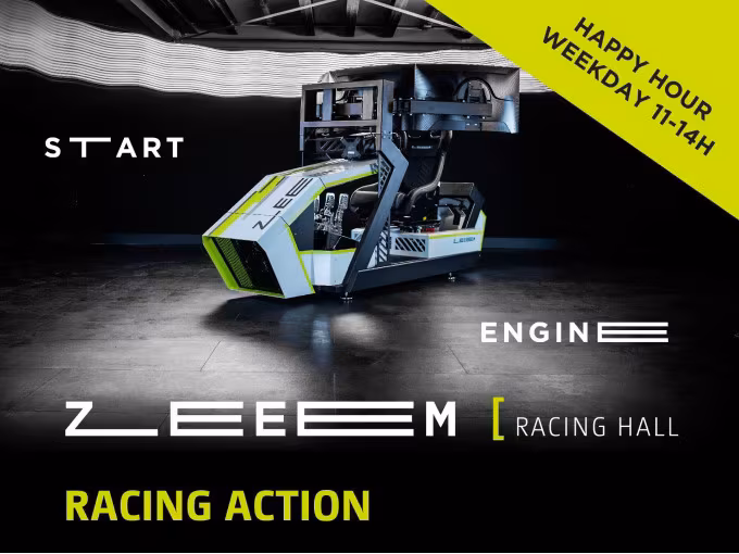 Ansicht eines Fahr-Simulators der Zeeem Racing Hall in Aschaffenburg.