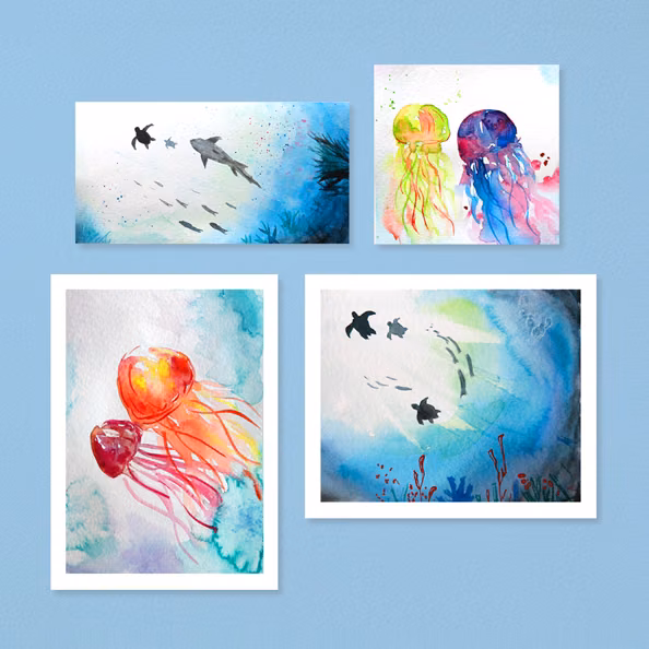 Aquarell: Unterwasserwelt - Schmidtchen im Planetarium