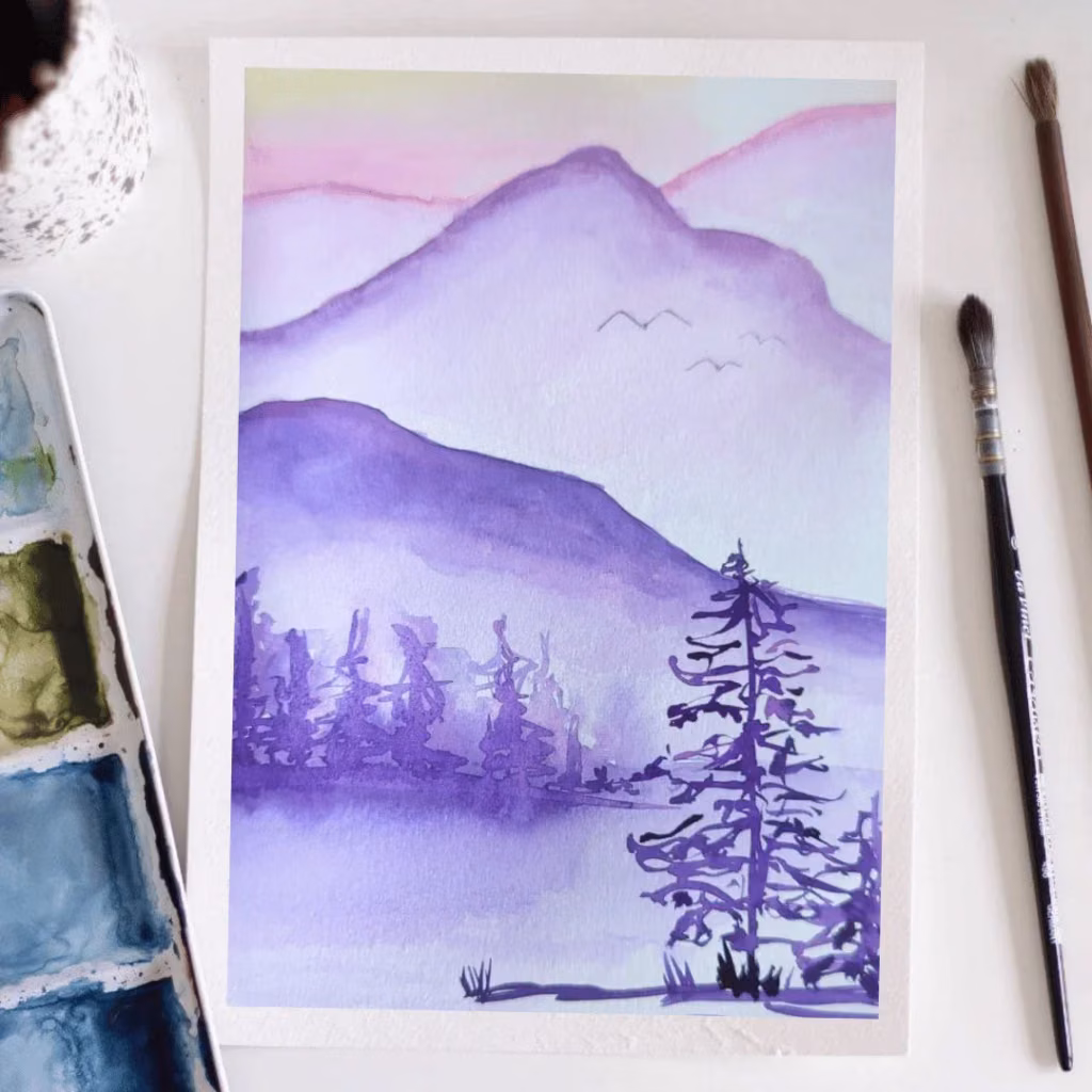 Aquarell: Berglandschaft - Vienna house / Wyndham