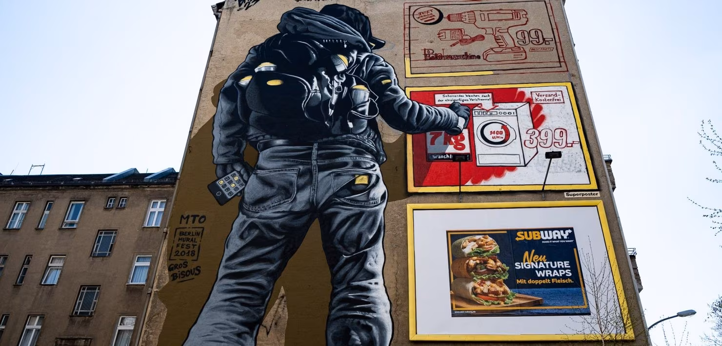 Ein Mural in Berlin