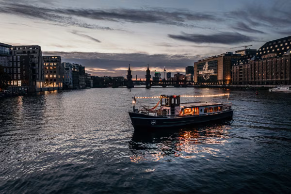 Abendstimmung vor Oberbaumbrücke