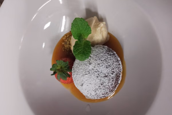 Ein leckeres Dessert in der Kulinarische Werkstatt