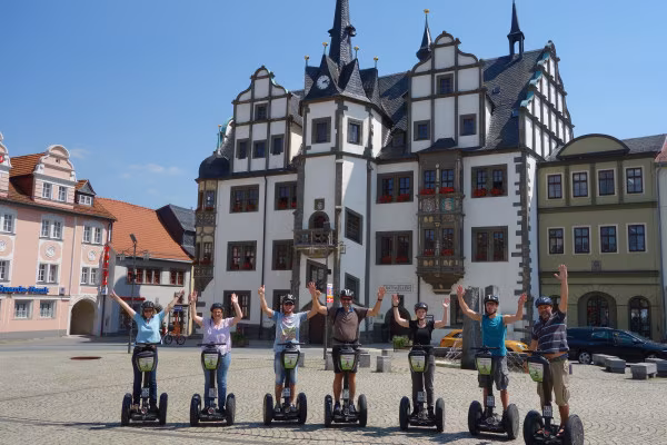 Historisches Rathaus auf dem markplatz Saalfeld