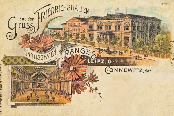 Die Connewitzer Friedrichshalle um 1900.