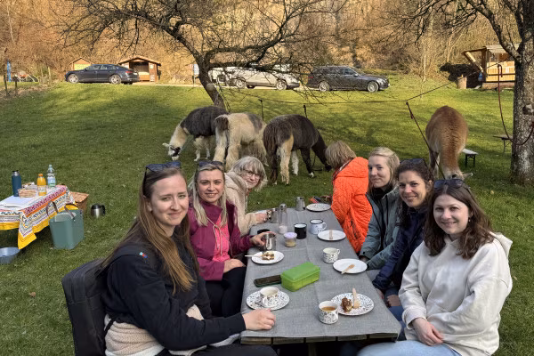 Schlemmerwanderung mit Lamas und Alpakas (Gruppentour)