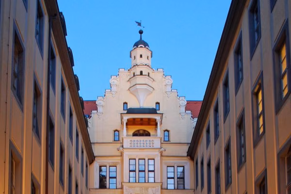 Ein alter Kaufmannshof in Leipzig.
