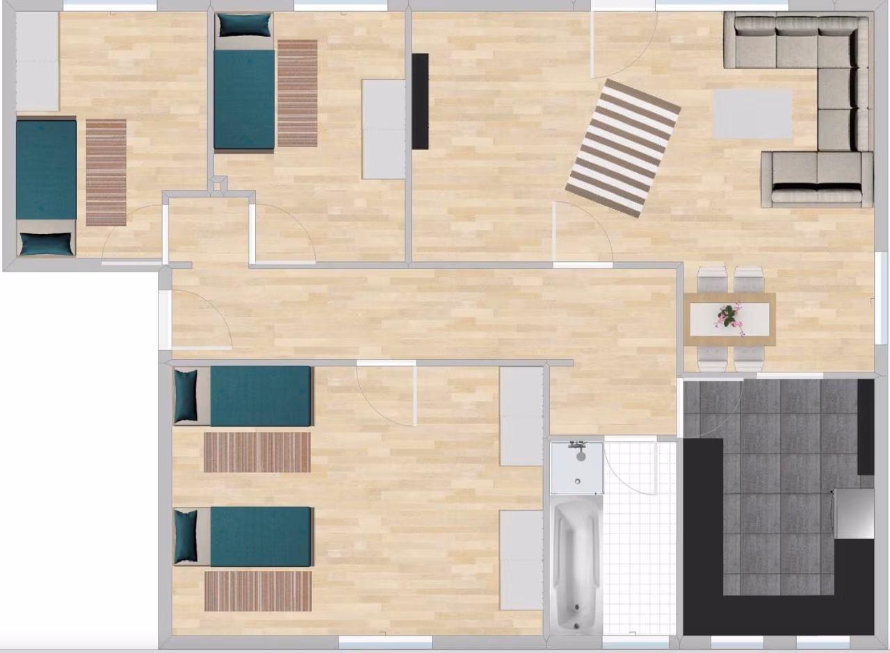 Apartment mit Balkon