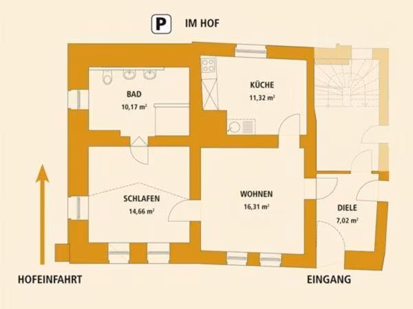 Apartment mit 1 Schlafzimmer