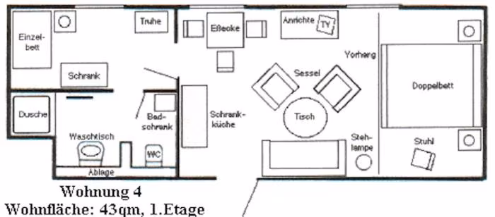 Apartment mit 2 Schlafzimmern