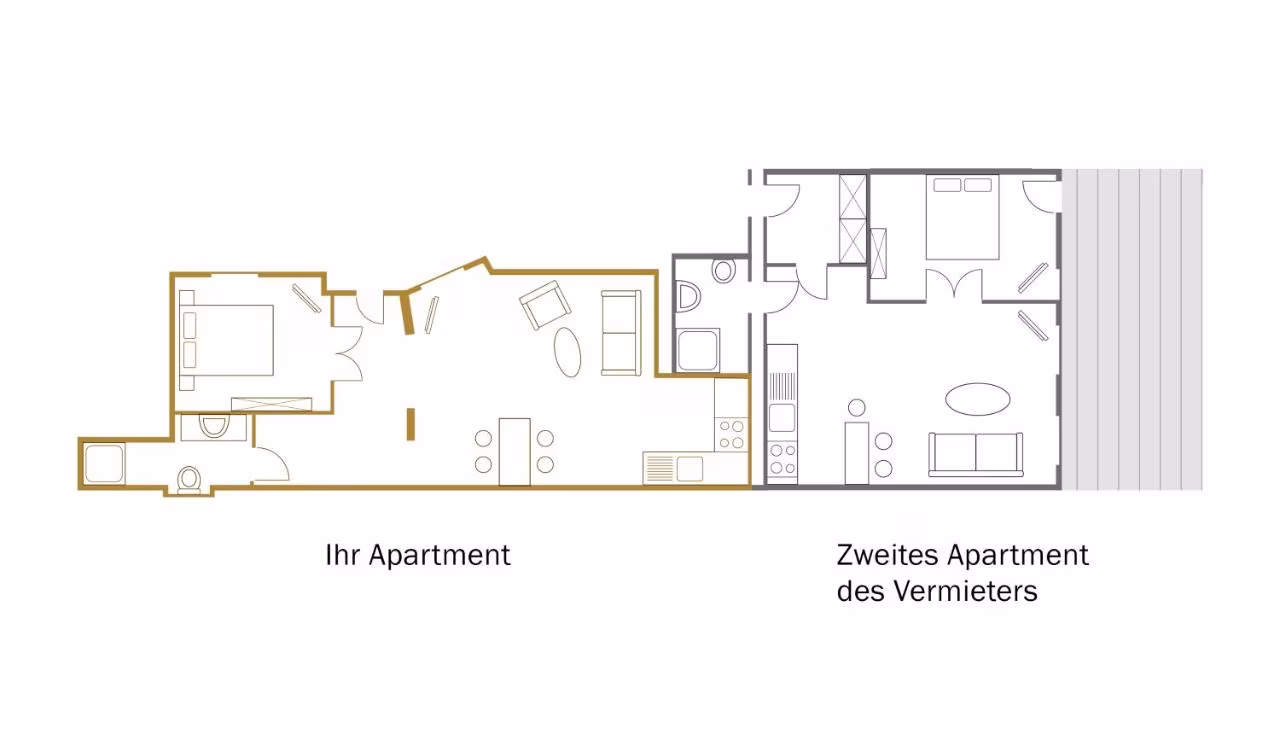 Apartment mit 1 Schlafzimmer ohne Terrasse