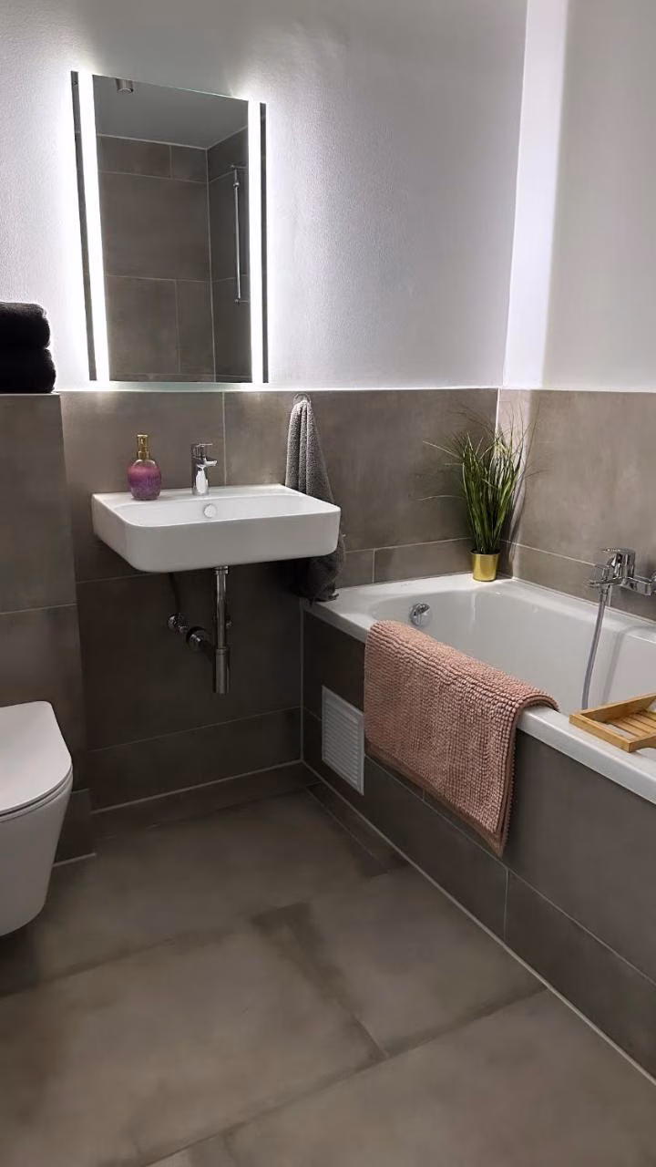Apartment mit 1 Schlafzimmer und Gartenblick