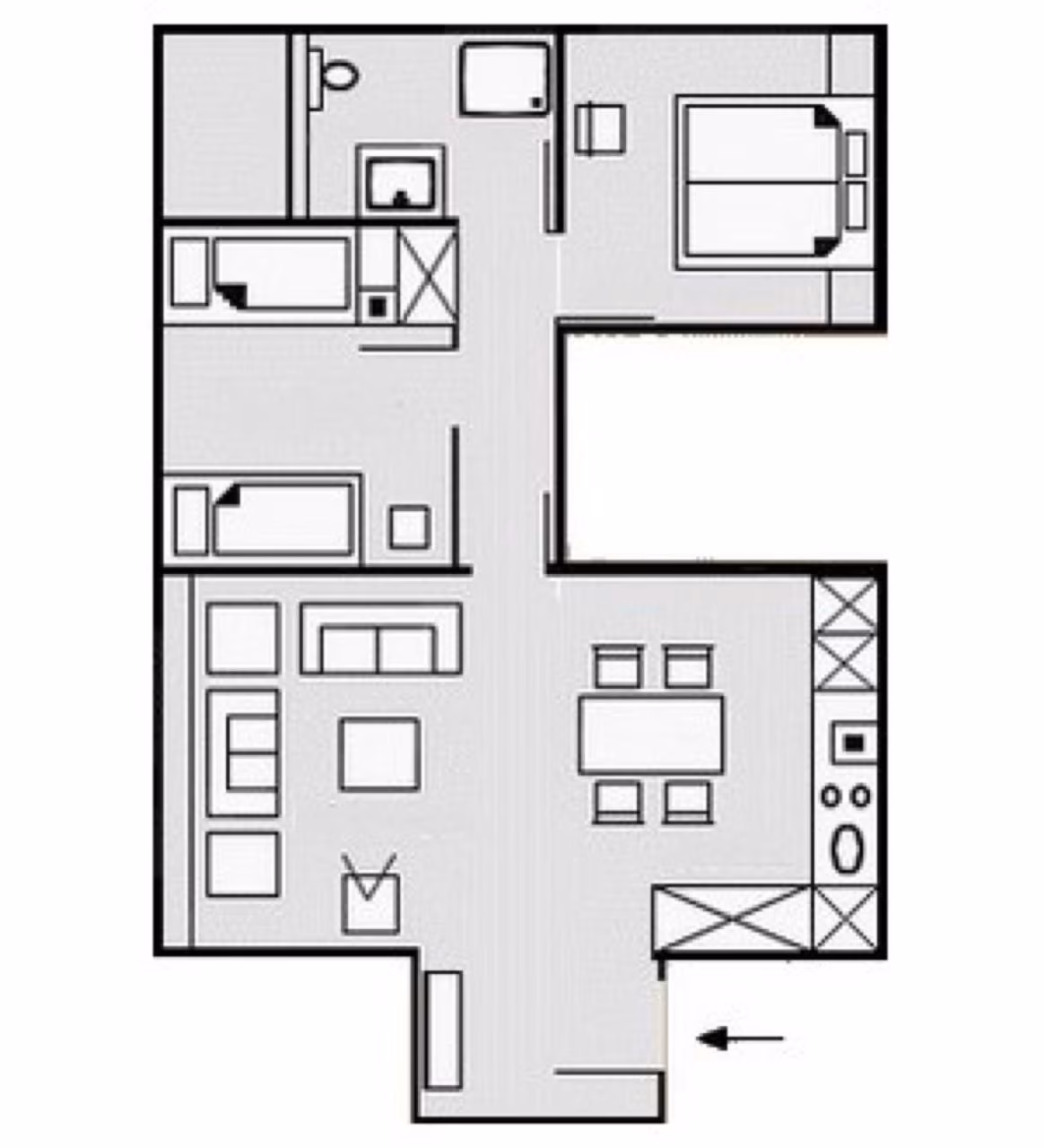 Deluxe-Apartment mit 2 Schlafzimmern und Gartenblick