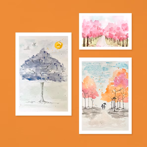 Aquarell: Baum und Wald - Schmidtchen im Planetarium
