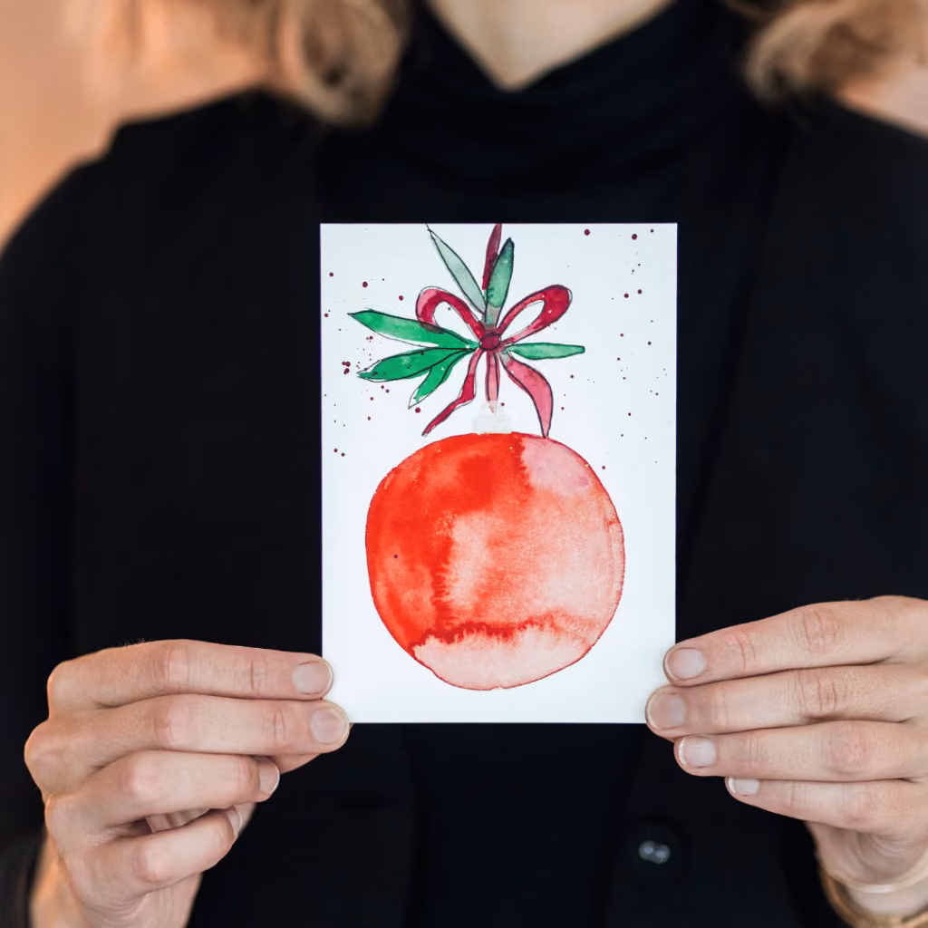 Aquarell: Weihnachtskarten - Cafe & Bar Celona in Hamburg Eppendorf