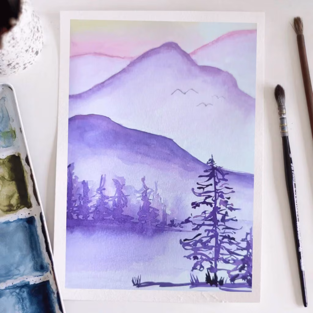 Aquarell: Berglandschaft - Vienna house / Wyndham