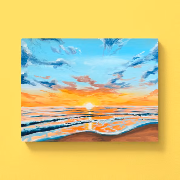 Sunset on the Beach - Claudia Goldschmidt Art&Sip Lounge// Location CUYL