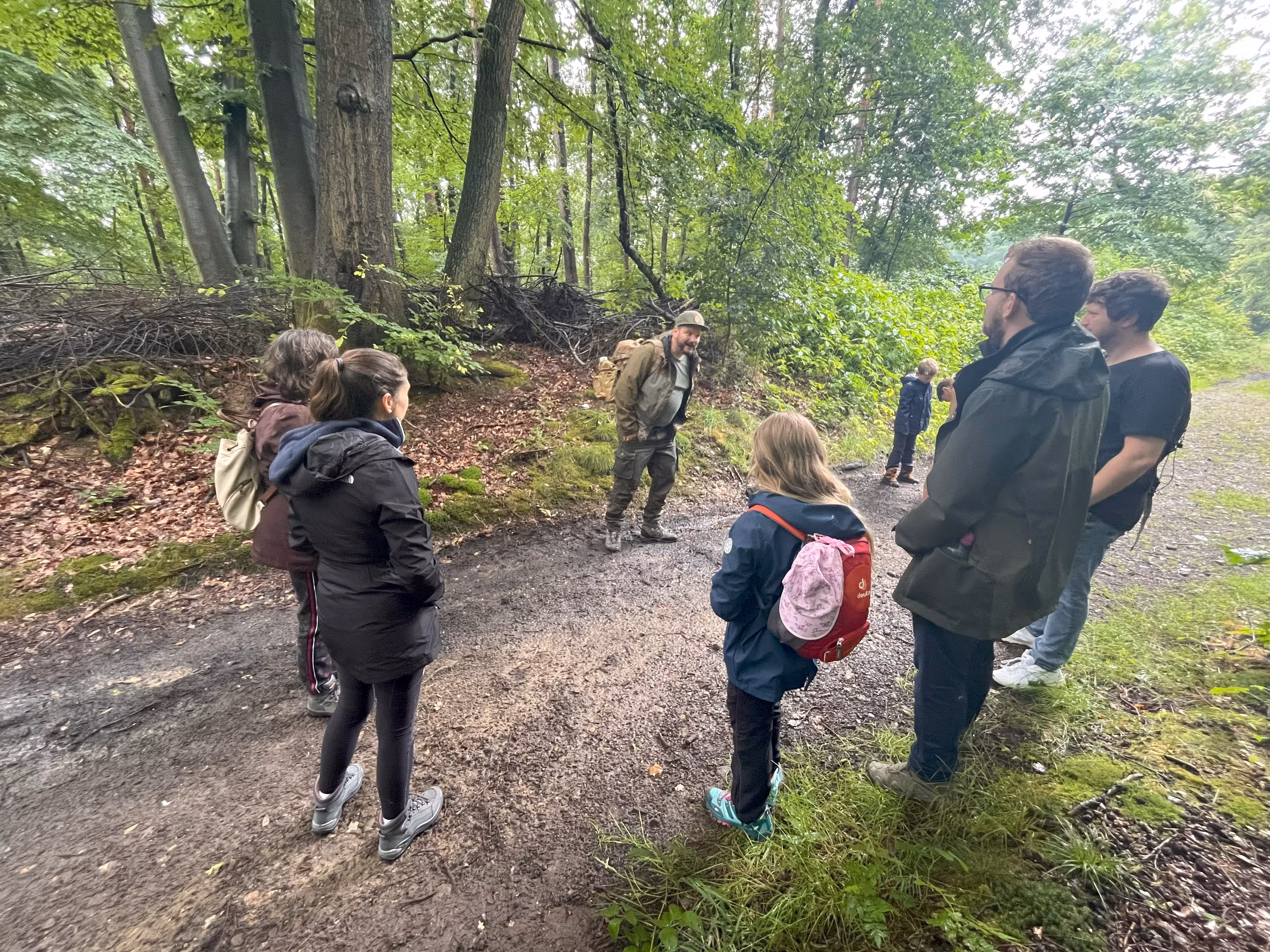 Teilnehmende einer Waldführung in der Haard in Haltern am See