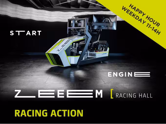 Ansicht eines Fahr-Simulators der Zeeem Racing Hall in Aschaffenburg.
