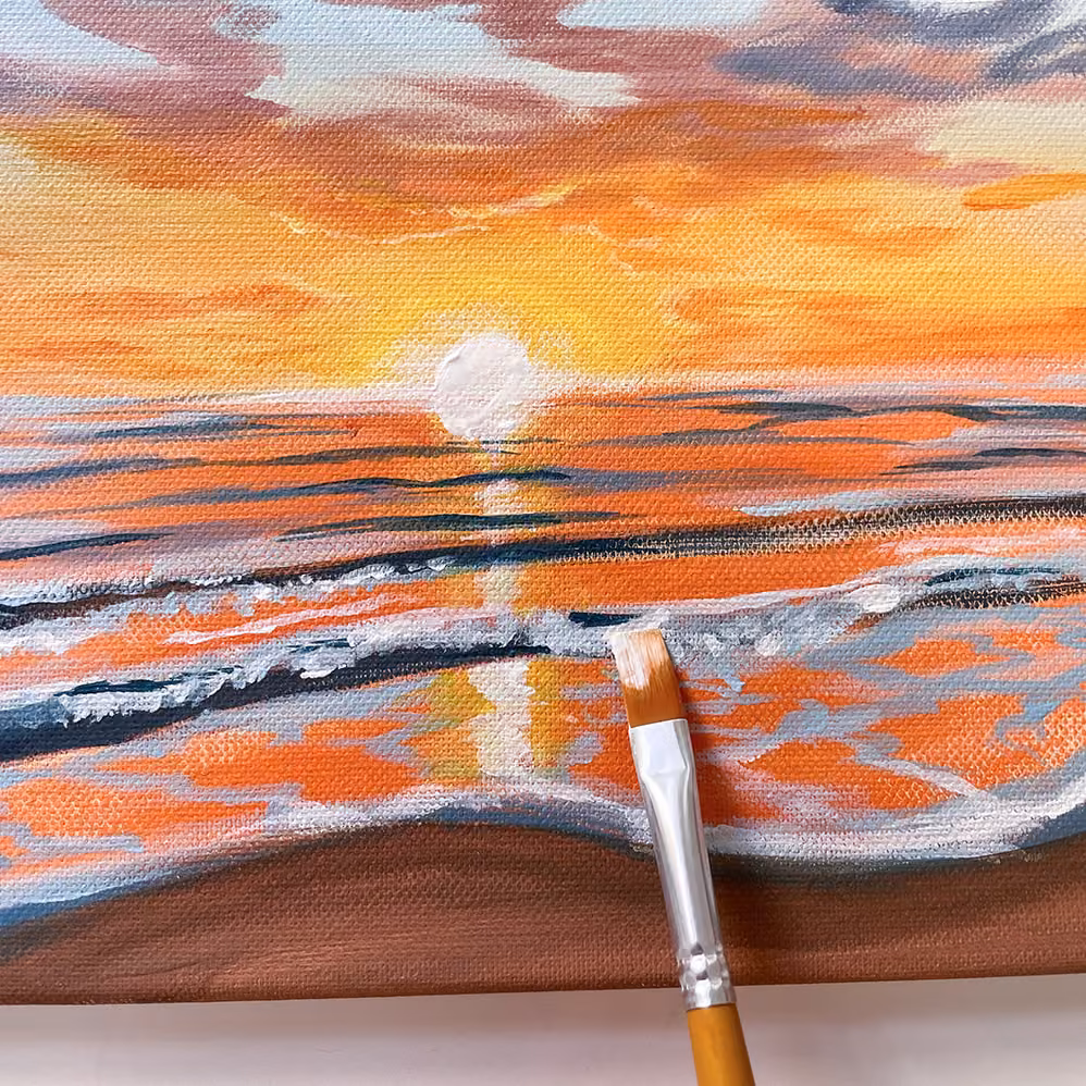 Sunset on the Beach - Claudia Goldschmidt Art&Sip Lounge// Location CUYL