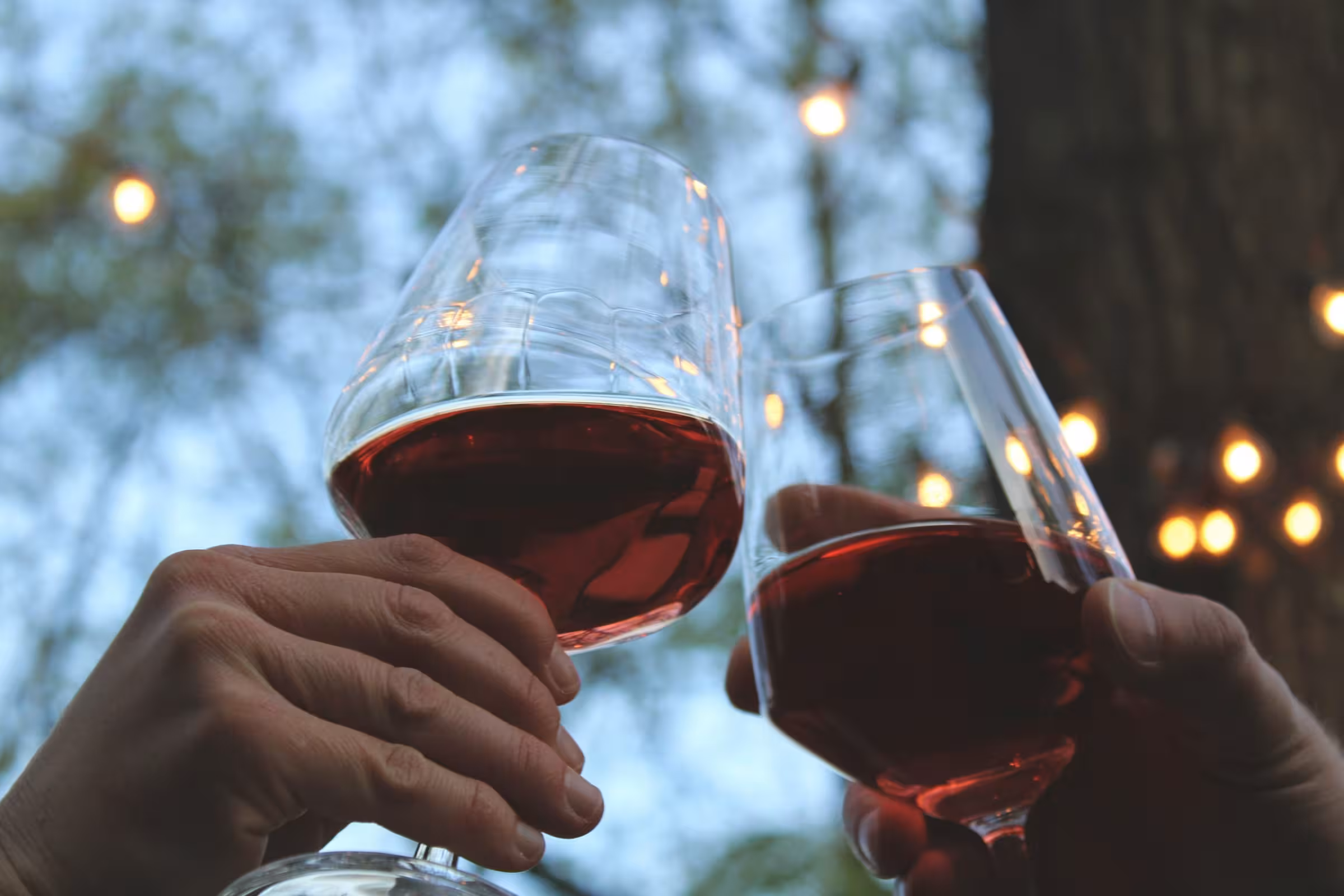 Zwei Gläser mit Rotwein