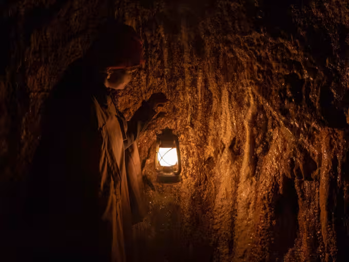 Dunkelführung mit Grubenlampe