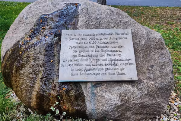 An die Opfer des Euthanasieprogramm s erinnert der Gedenkstein.
