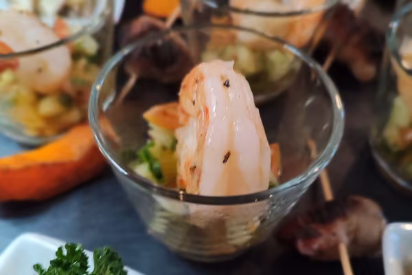 Riesengarnele auf Salsa