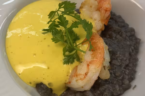Risotto mit Safran Espuma & Riesengarnele
